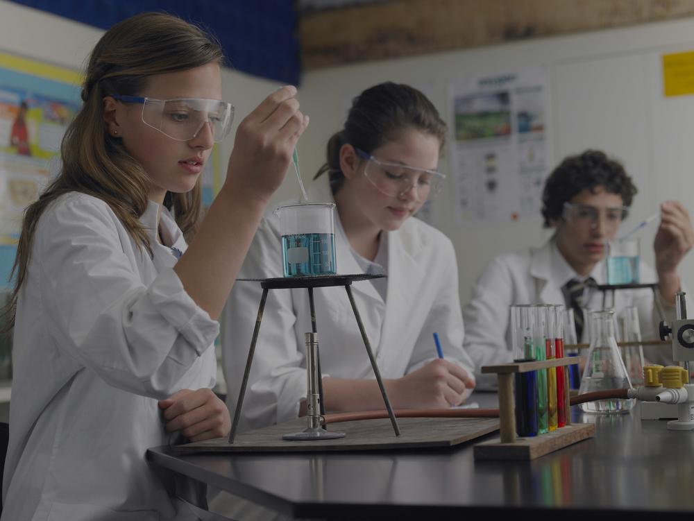 Students working in a lab